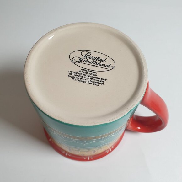 Colorful Ceramic Mug With Multicolor Pattern  Red Certified International - Picture 3 of 5